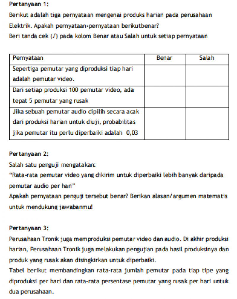 Detail Contoh Soal Benar Salah Nomer 10