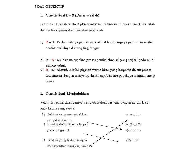 Contoh soal benar salah sd 55 koleksi gambar
