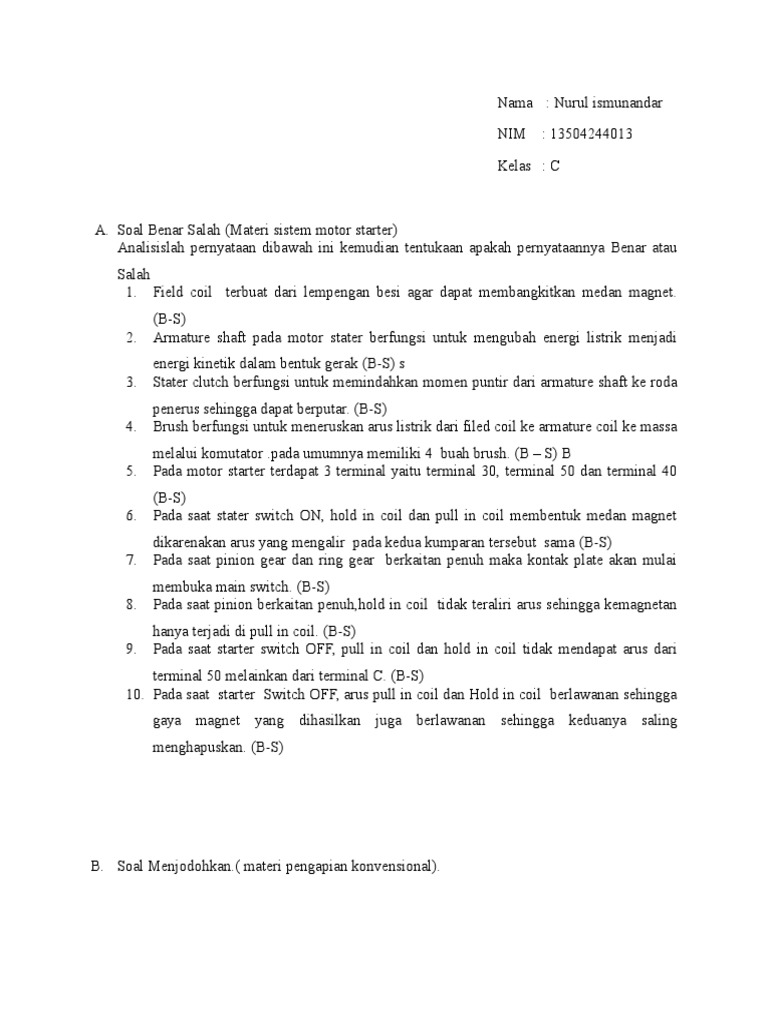 Contoh soal benar salah sd 55 koleksi gambar