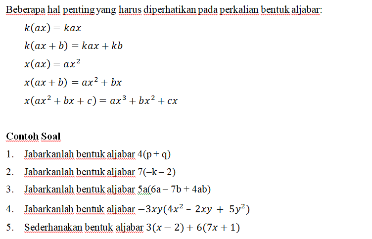 Detail Contoh Soal Bentuk Aljabar Nomer 27