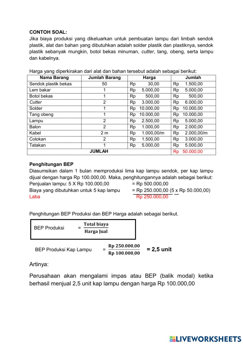 Detail Contoh Soal Bep Nomer 28