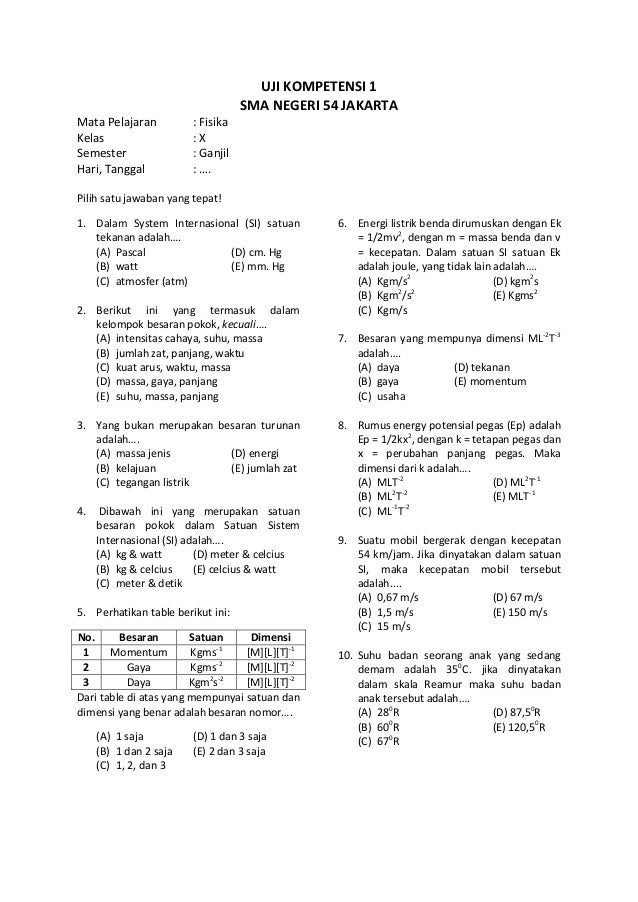 Detail Contoh Soal Besaran Turunan Nomer 2