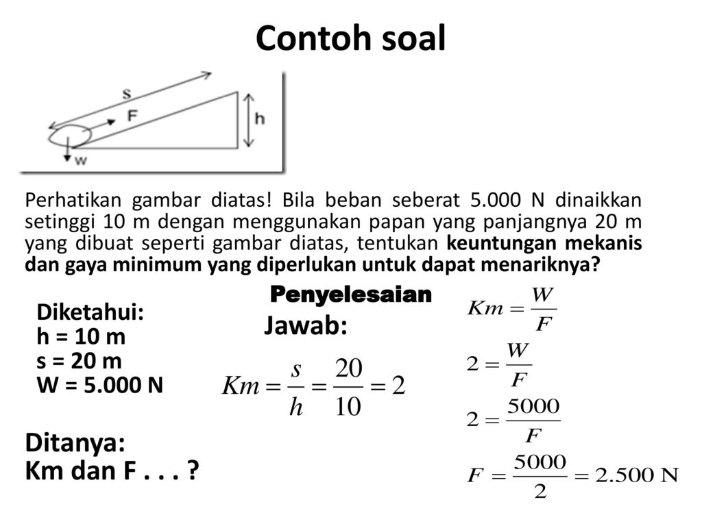 Detail Contoh Soal Bidang Miring Nomer 29