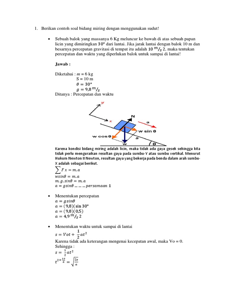 Detail Contoh Soal Bidang Miring Nomer 45