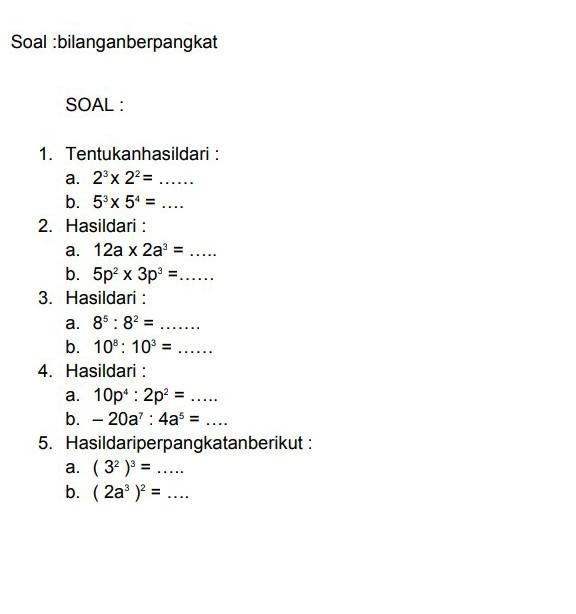 Detail Contoh Soal Bilangan Berpangkat Nomer 56