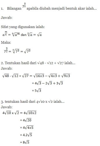 Detail Contoh Soal Bilangan Berpangkat Kelas 7 Nomer 47