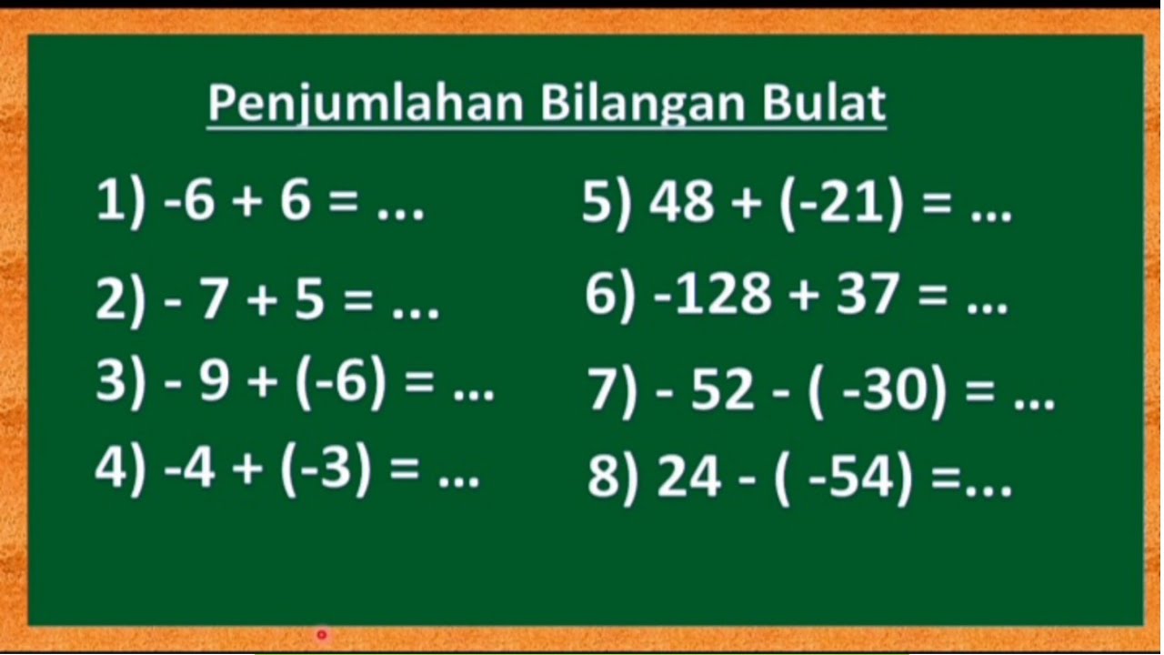 Detail Contoh Soal Bilangan Bulat Nomer 8