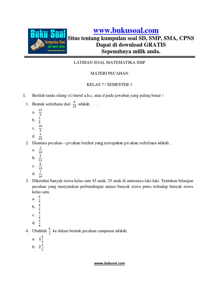 Detail Contoh Soal Bilangan Bulat Kelas 7 Nomer 25