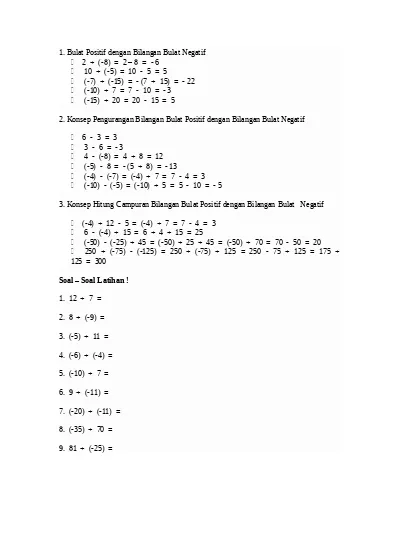 Detail Contoh Soal Bilangan Bulat Kelas 7 Nomer 27