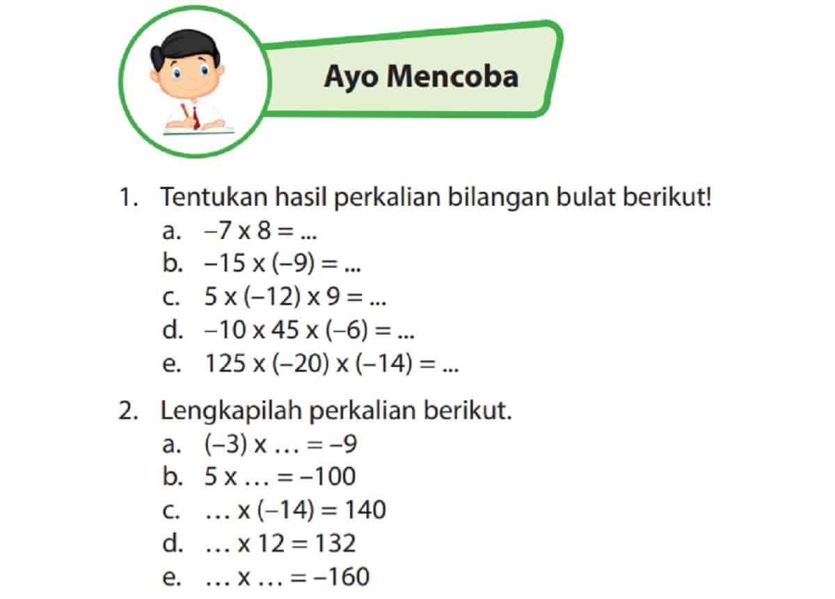 Detail Contoh Soal Bilangan Bulat Kelas 7 Nomer 43