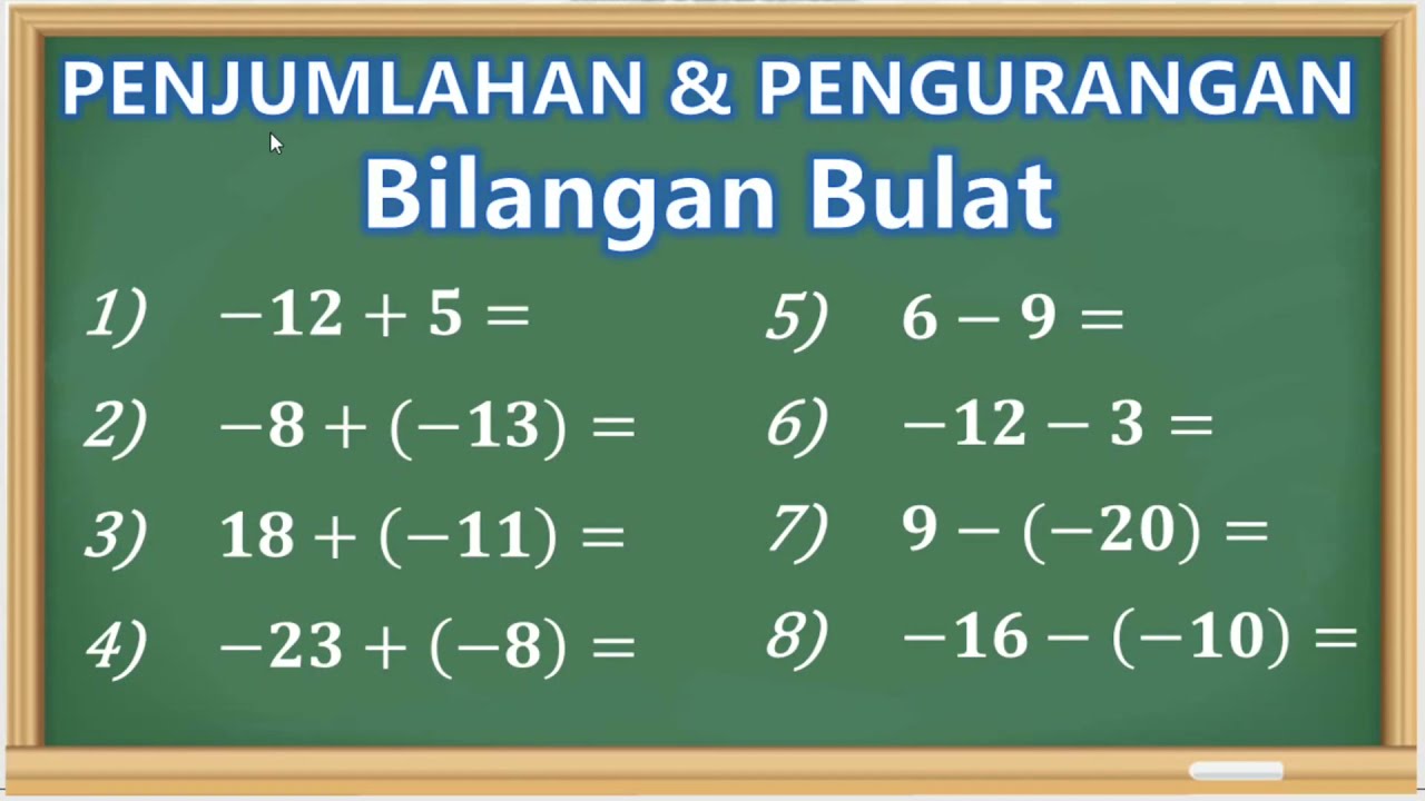 Detail Contoh Soal Bilangan Bulat Negatif Nomer 3