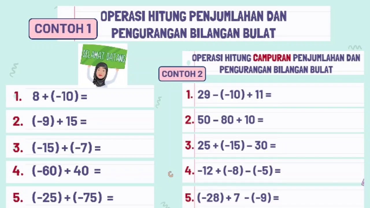 Contoh Soal Bilangan Bulat Positif Dan Negatif Kelas 6 - KibrisPDR