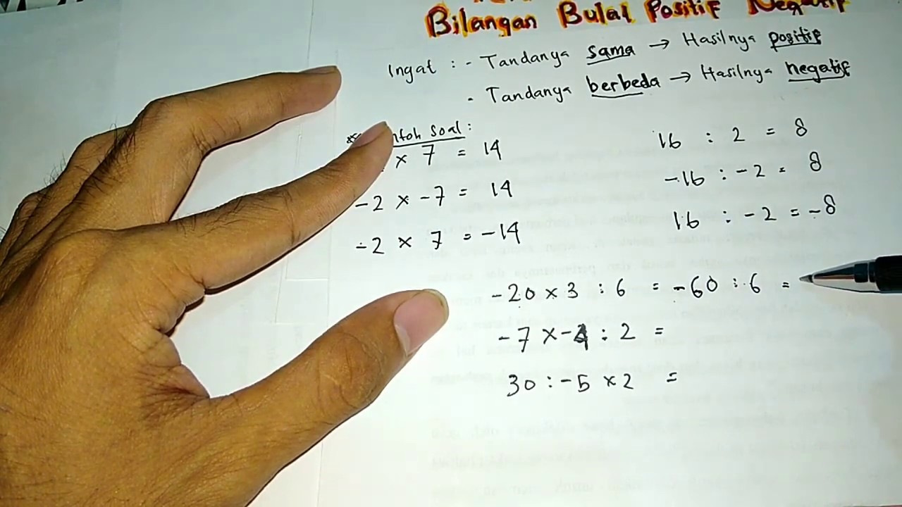 Detail Contoh Soal Bilangan Bulat Positif Dan Negatif Kelas 6 Nomer 3