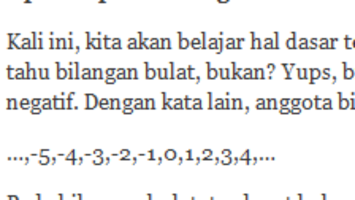 Detail Contoh Soal Bilangan Bulat Positif Dan Negatif Kelas 6 Nomer 48