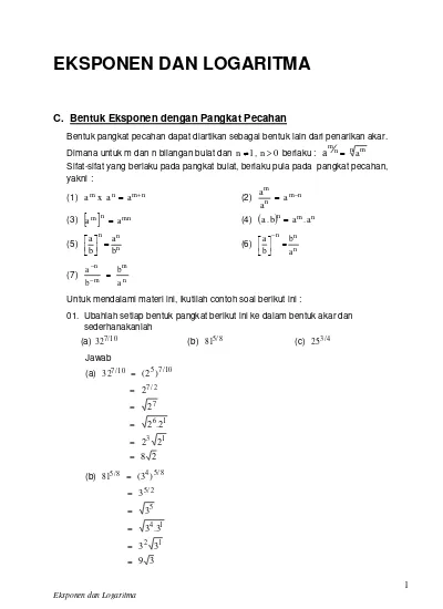 Detail Contoh Soal Bilangan Eksponen Nomer 39