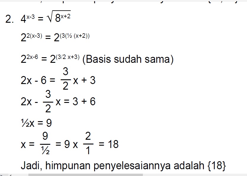 Detail Contoh Soal Bilangan Eksponen Nomer 52