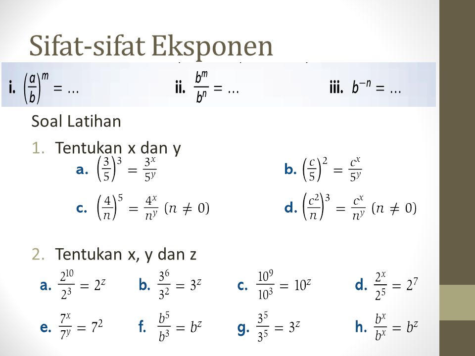 Detail Contoh Soal Bilangan Eksponen Nomer 8