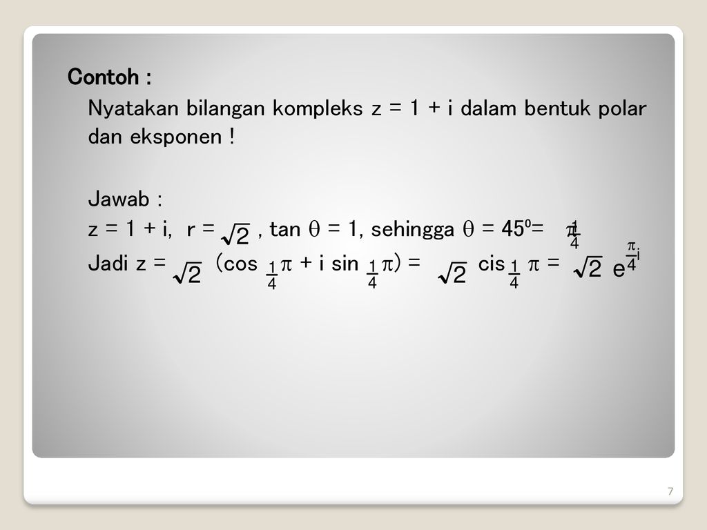 Detail Contoh Soal Bilangan Kompleks Nomer 25