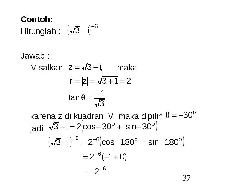 Detail Contoh Soal Bilangan Kompleks Nomer 8