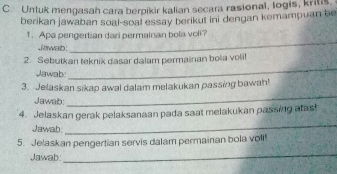 Detail Contoh Soal Bola Voli Nomer 38