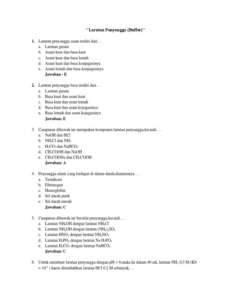 Detail Contoh Soal Buffer Nomer 46