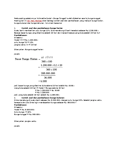 Detail Contoh Soal Bunga Nomer 19
