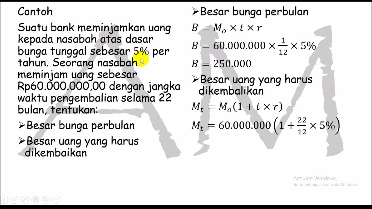 Detail Contoh Soal Bunga Tunggal Dan Bunga Majemuk Nomer 2