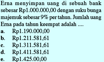 Detail Contoh Soal Bunga Tunggal Dan Bunga Majemuk Nomer 5