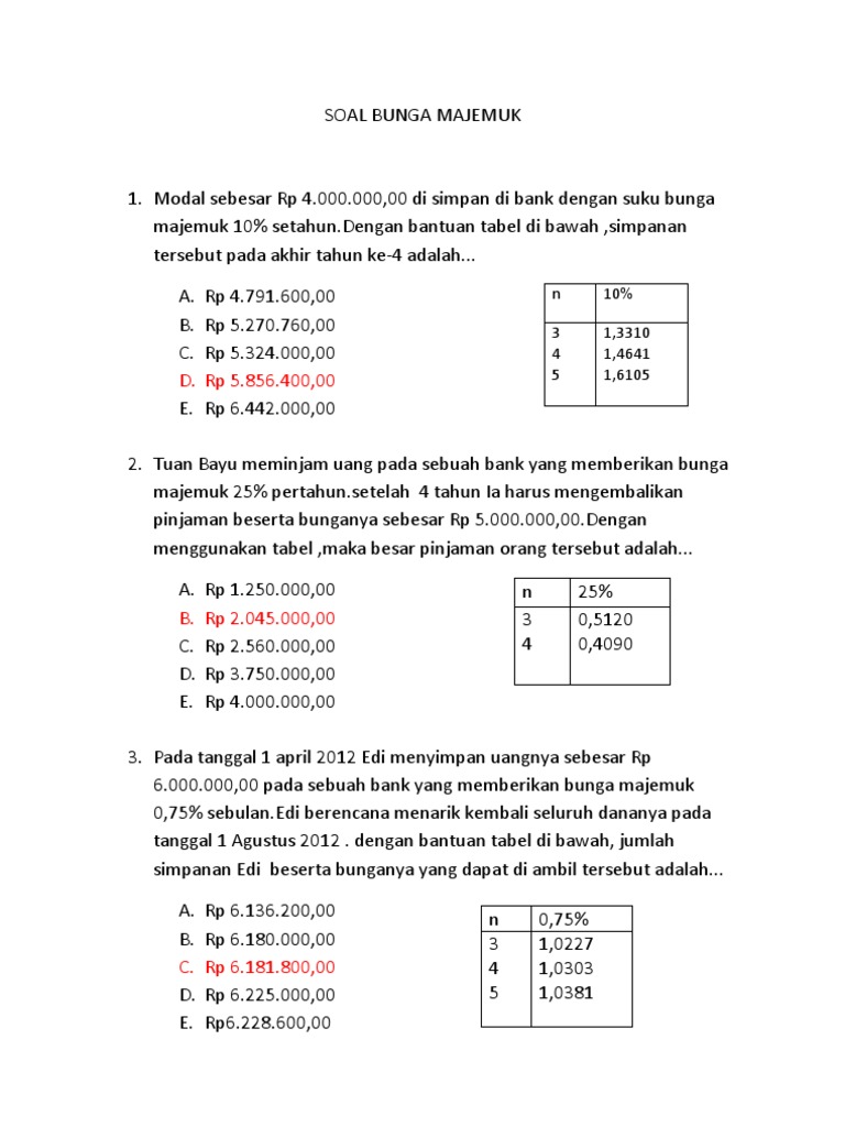 Detail Contoh Soal Bunga Tunggal Dan Bunga Majemuk Nomer 7