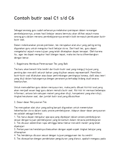Detail Contoh Soal C6 Nomer 30