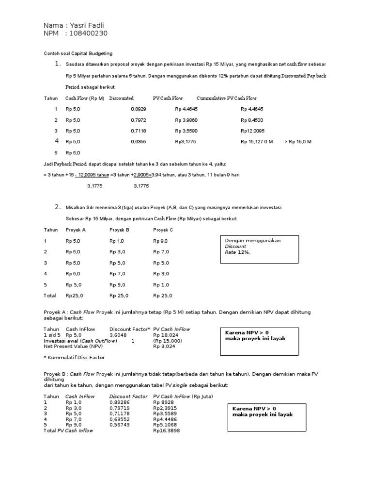 Detail Contoh Soal Cash Flow Nomer 37