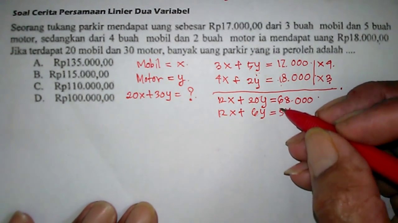 Contoh Soal Cerita Persamaan Linear Dua Variabel - KibrisPDR