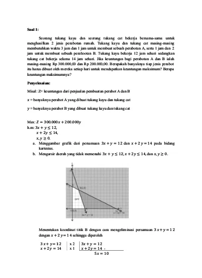 Detail Contoh Soal Cerita Program Linear Nomer 13