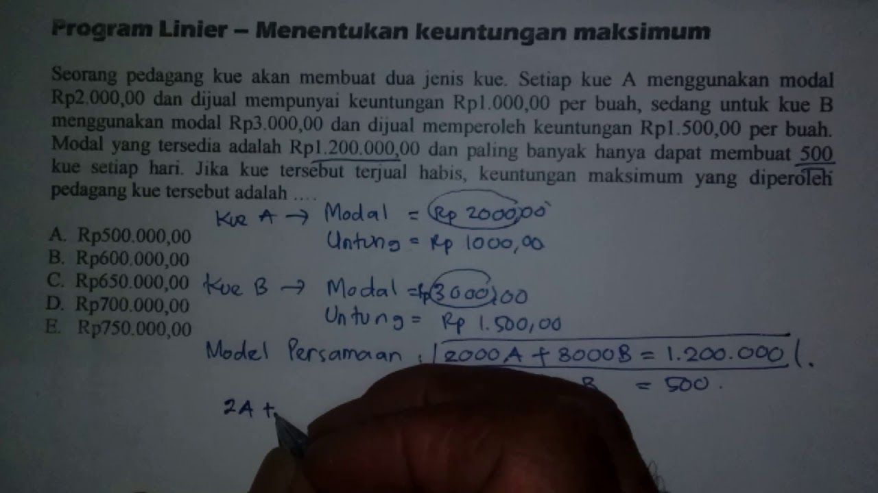 Detail Contoh Soal Cerita Program Linear Nomer 25