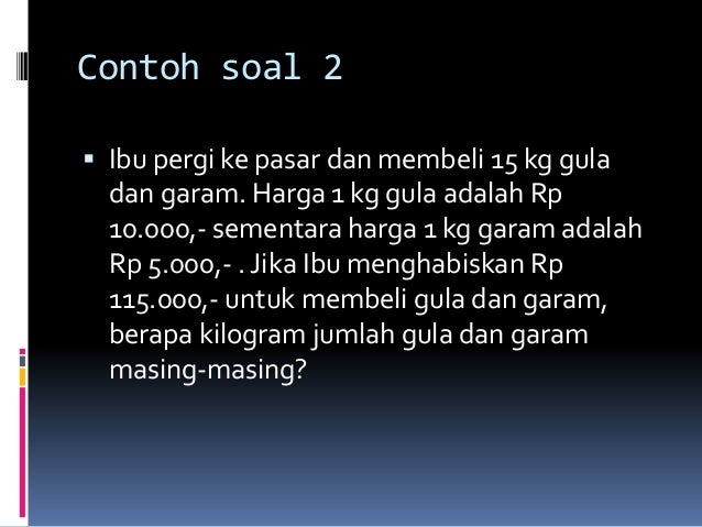 Detail Contoh Soal Cerita Spldv Nomer 26