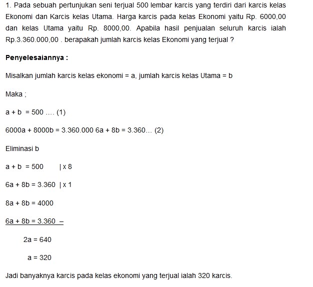 Detail Contoh Soal Cerita Spldv Kelas 10 Nomer 45