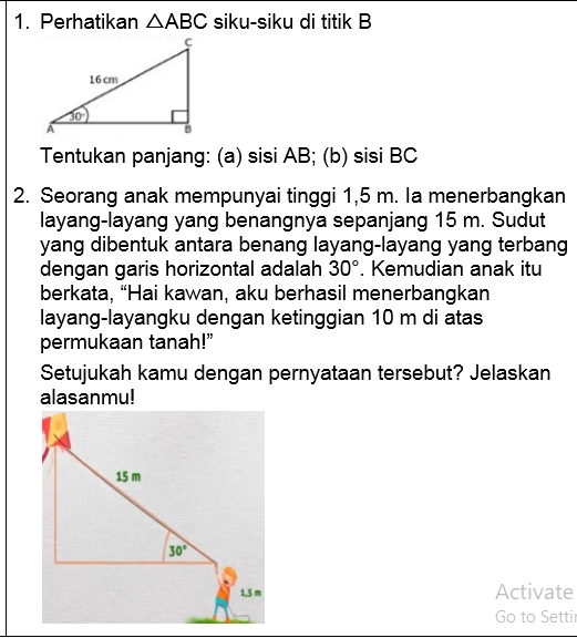 Detail Contoh Soal Cerita Trigonometri Nomer 19