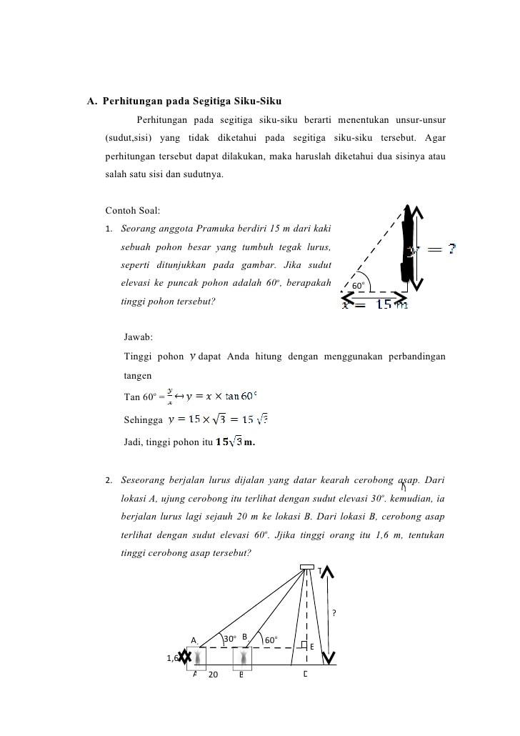 Detail Contoh Soal Cerita Trigonometri Nomer 42