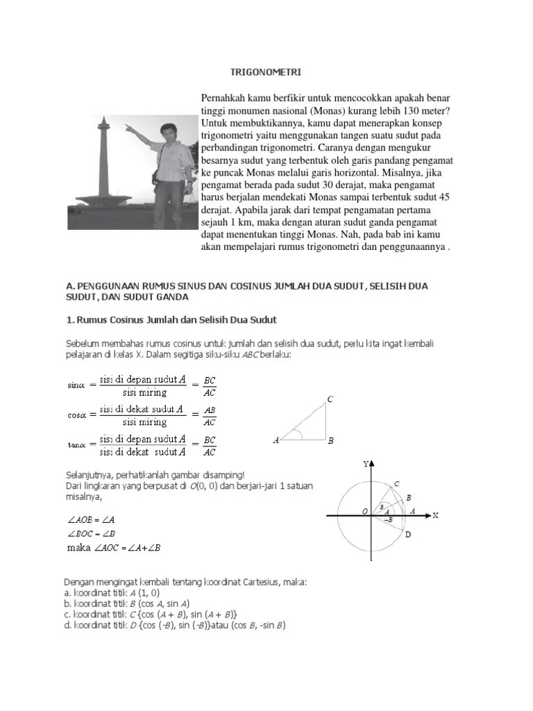 Detail Contoh Soal Cerita Trigonometri Nomer 9