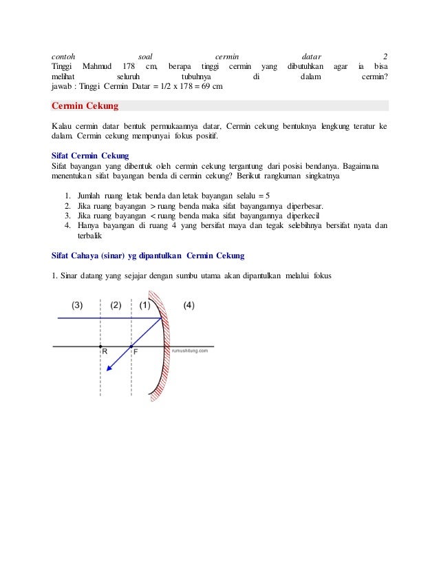 Detail Contoh Soal Cermin Datar Nomer 53