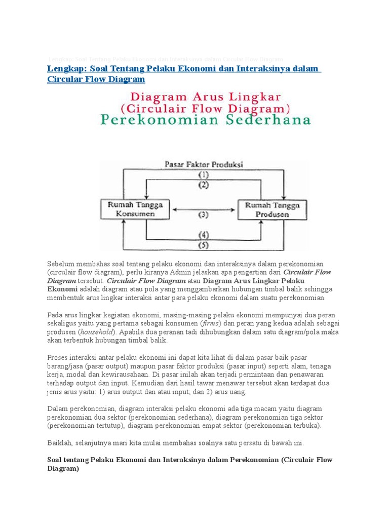 Detail Contoh Soal Circular Flow Diagram Nomer 23