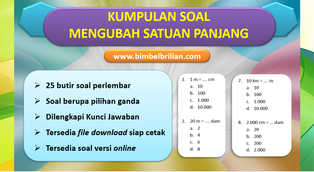 Contoh soal cm ke m kelas 2 sd