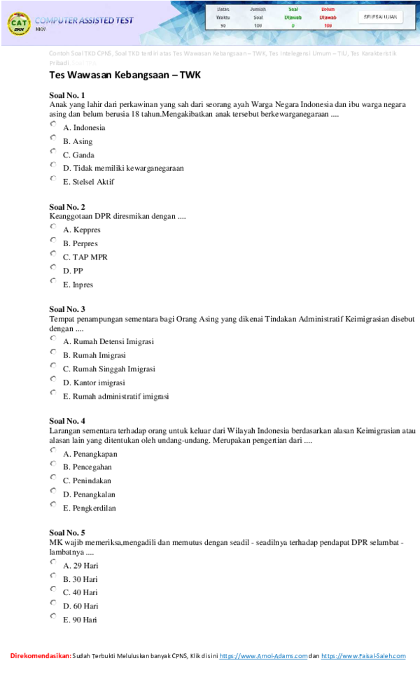 Detail Contoh Soal Cpns Nomer 6