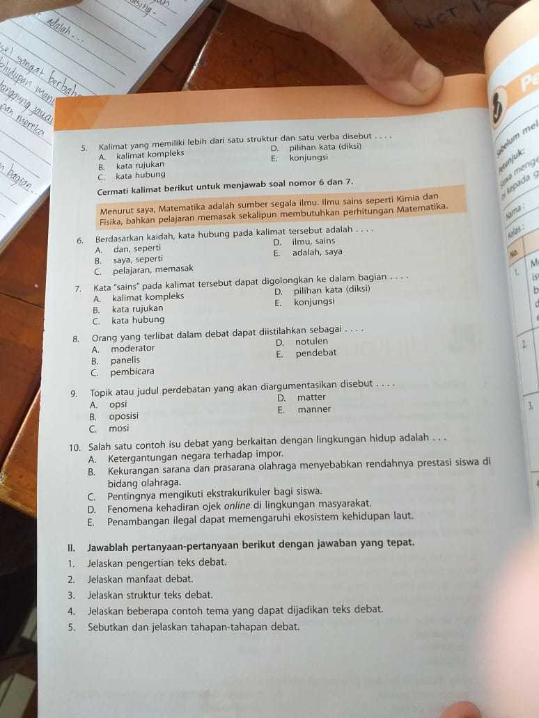 Detail Contoh Soal Debat Nomer 9