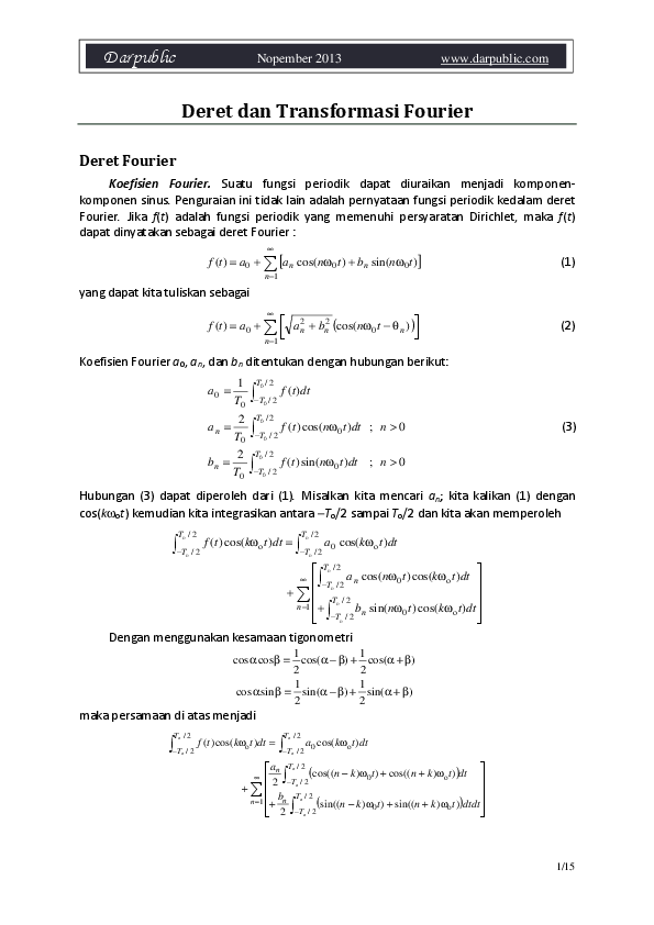 Detail Contoh Soal Deret Fourier Nomer 51