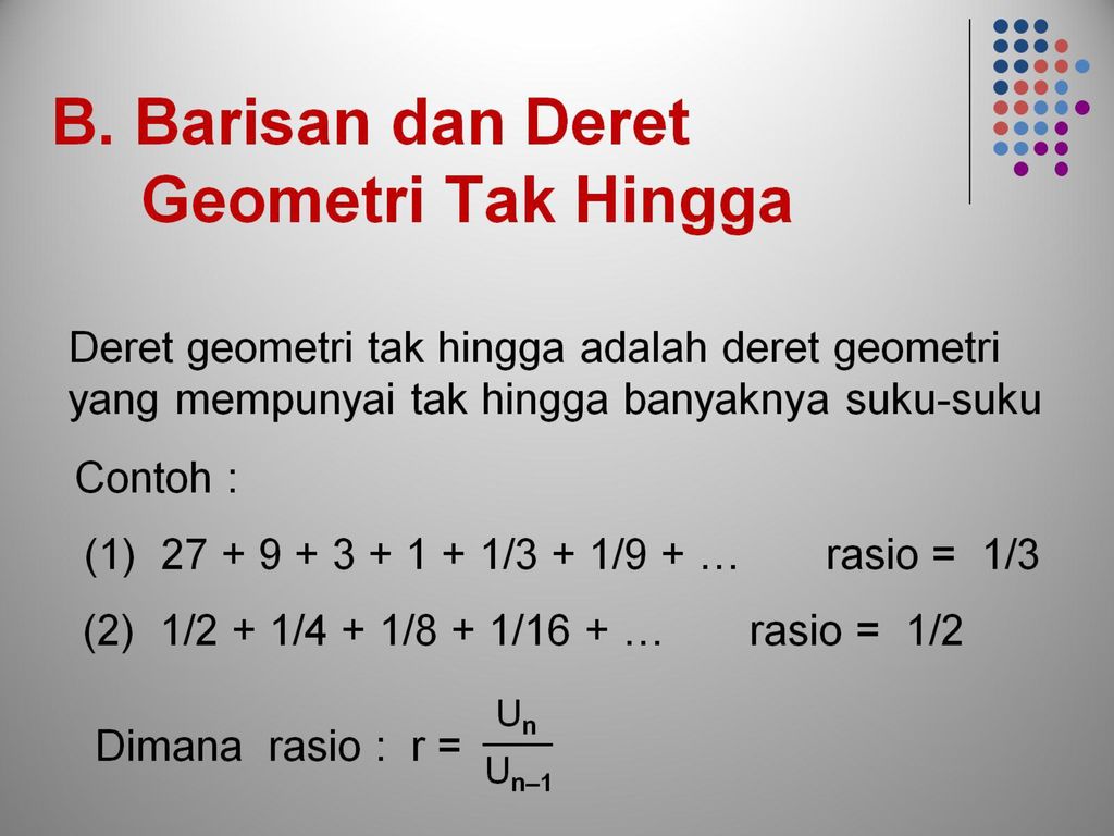 Detail Contoh Soal Deret Geometri Tak Hingga Nomer 51