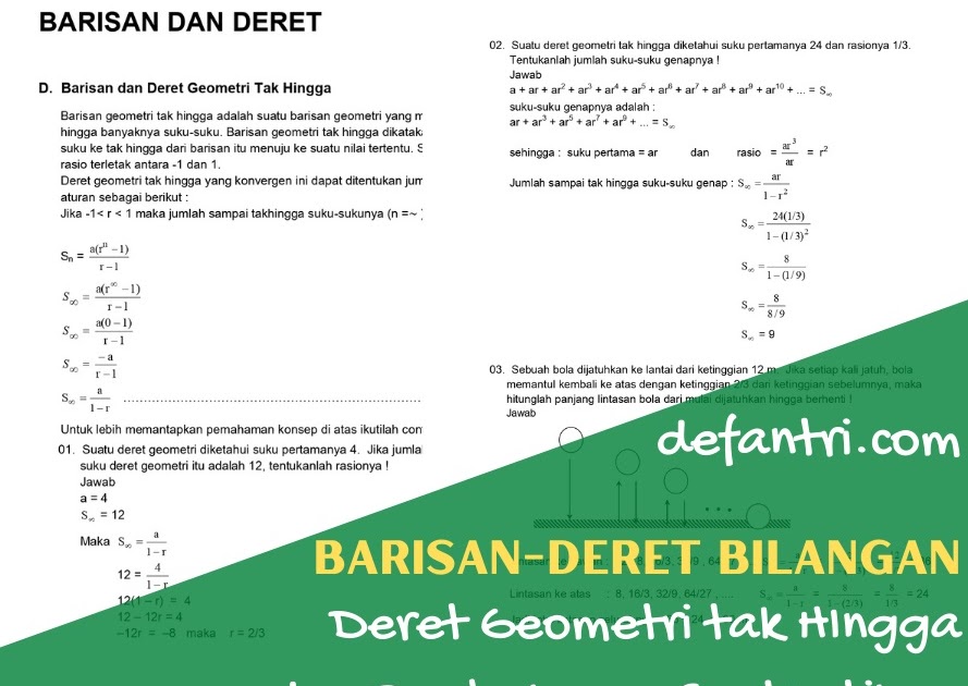 Detail Contoh Soal Deret Tak Hingga Nomer 20