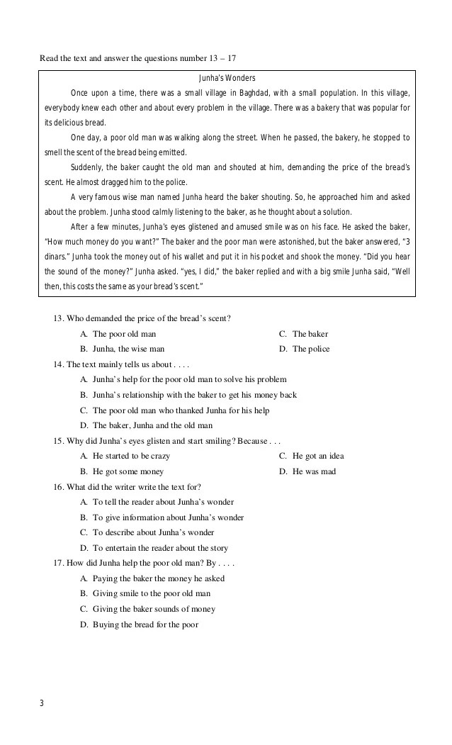 Detail Contoh Soal Descriptive Text Essay Nomer 15