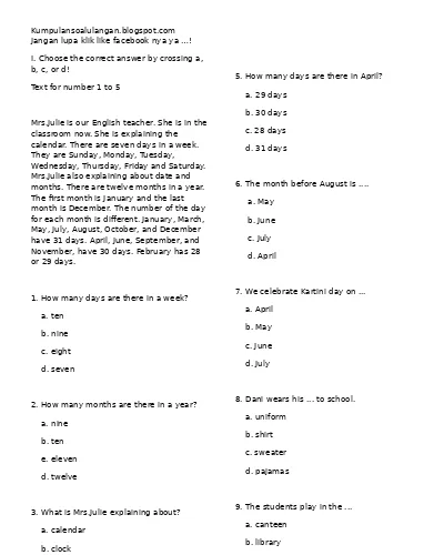 Detail Contoh Soal Descriptive Text Essay Nomer 42