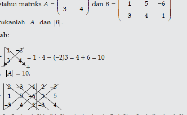 Detail Contoh Soal Determinan Matriks Ordo 3x3 Nomer 35